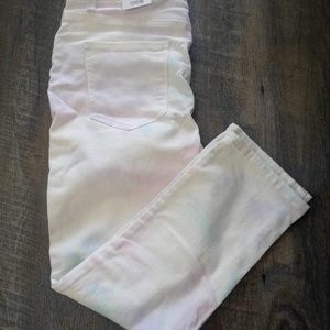 NWT Time and Tru White Pastel Tie Dye Jeans, Size 8, Hi Rise 28” Inseam